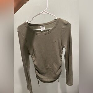 Henley style scoop neck PINK top